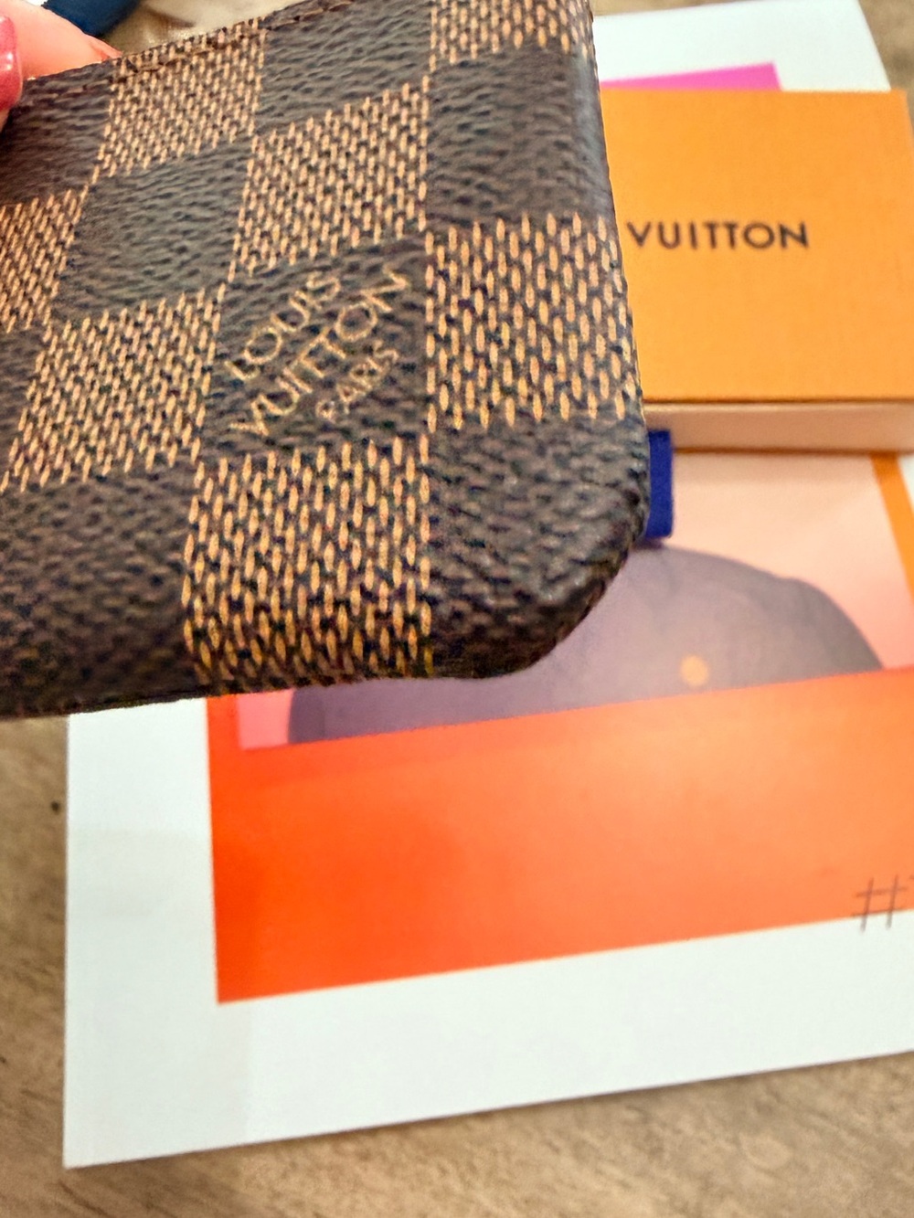 Louis Vuitton Brown Damier Ebene Key Pouch with Gold Hardware - Picture 3 of 14